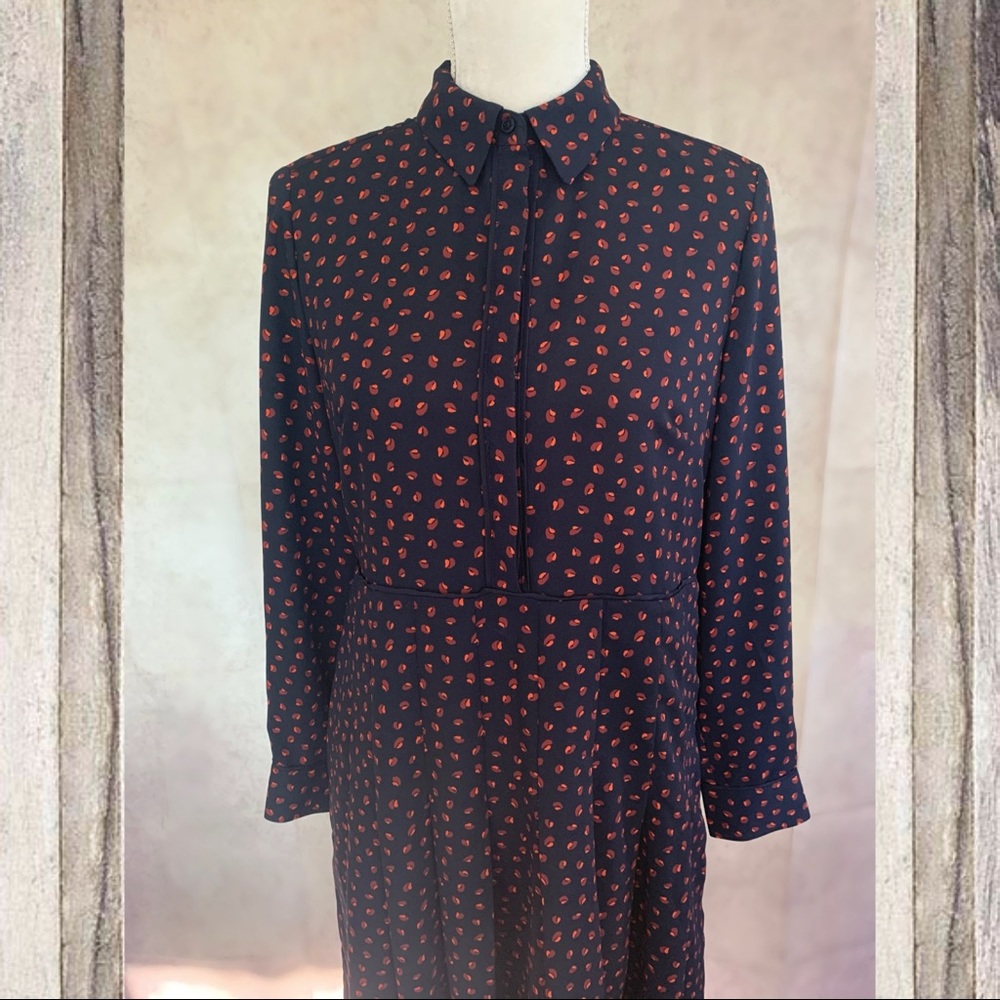 Ann Taylor High Collar Button Dress 8 Petite